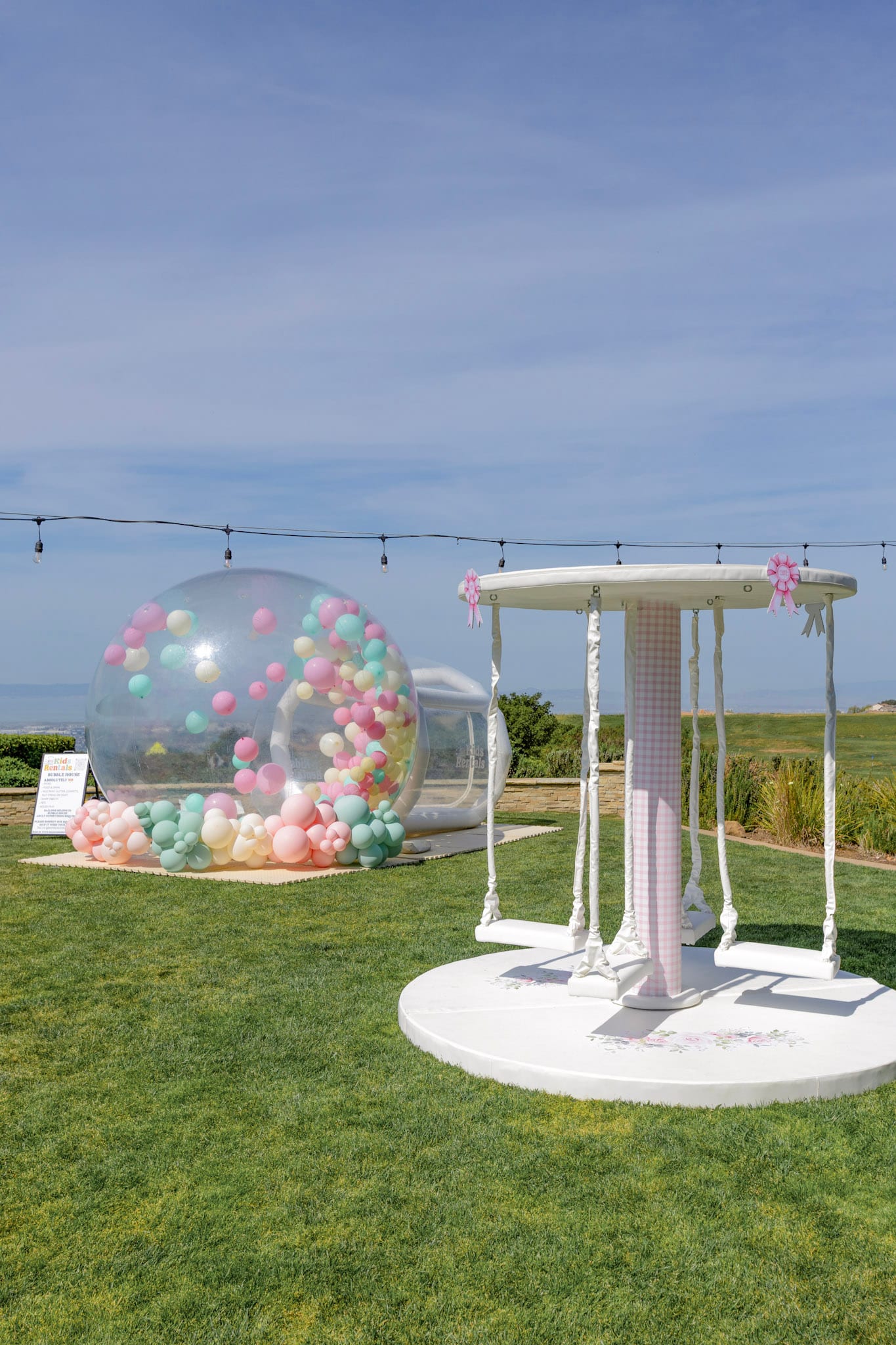 A merry-go-round swing at a kids party