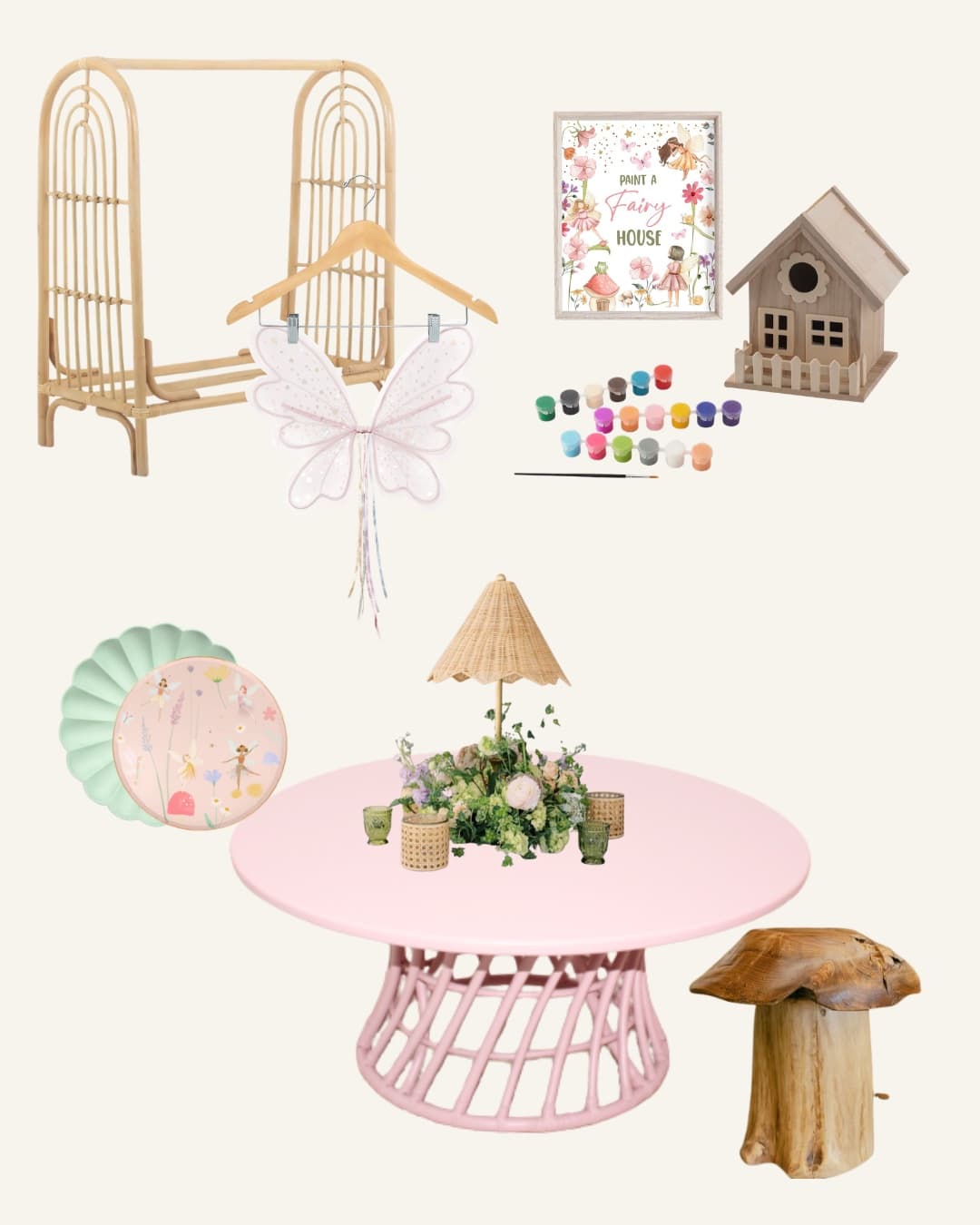 The pieces in our Woodland Fairies party package