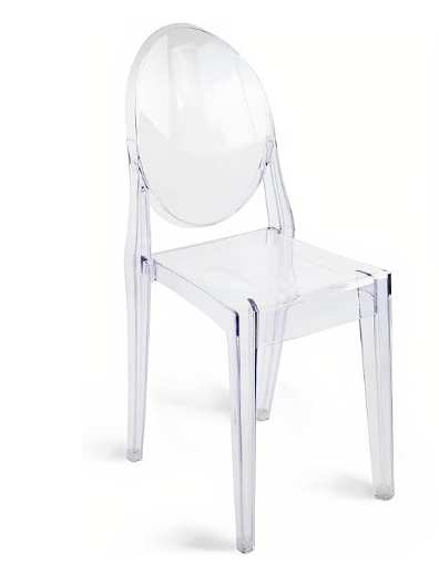 Teen Ghost Chair Armless Clear